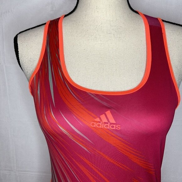 Adidas ADIZERO Formation Mesh Racerback Tank Top Womens Sz S Hot Pink / Orange - Picture 2 of 9